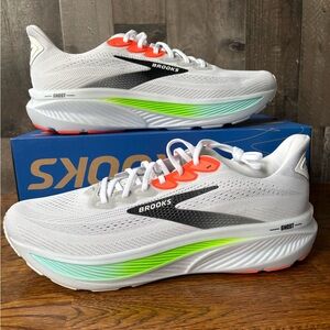 Brooks Ghost 17 Running Shoes Men's 14 D White Pink Gecko 110442 1D 112 Sneakers